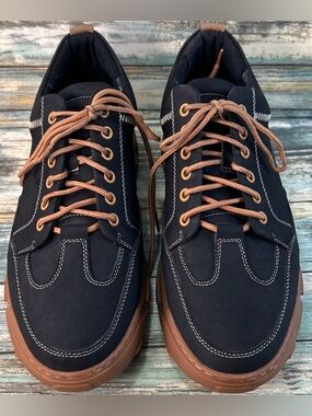 Calto Lifted Sneakers Mens Size 9 Black Hiking Casual Elevator Shoes With Lifts